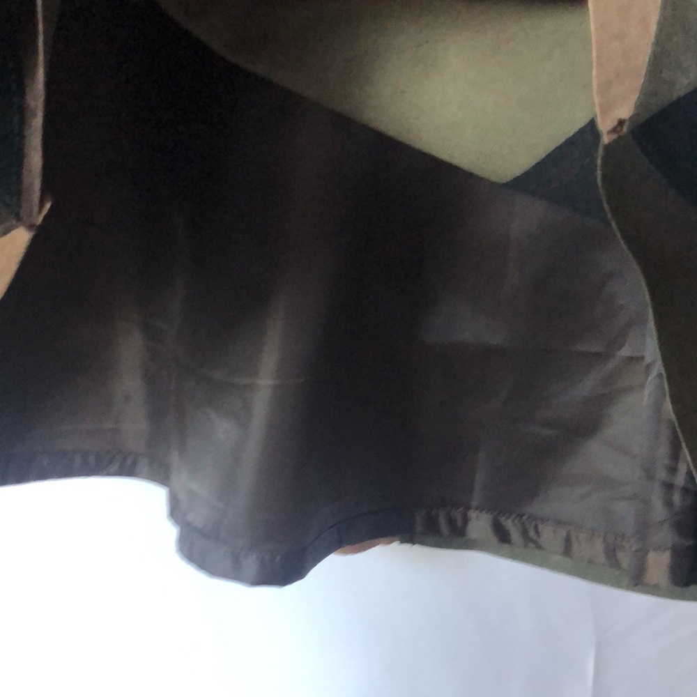 Alfani Multi Colored Patchwork 100% Leather Skirt… - image 8